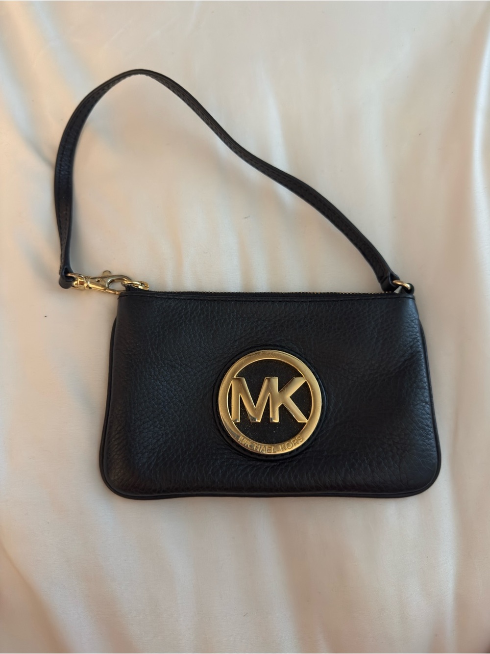 Michael Kors Black Leather MK Coin Purse